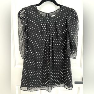 1901 Black and White Star Blouse. Size L